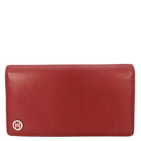 CHANEL Vintage Leather Long Wallet Red