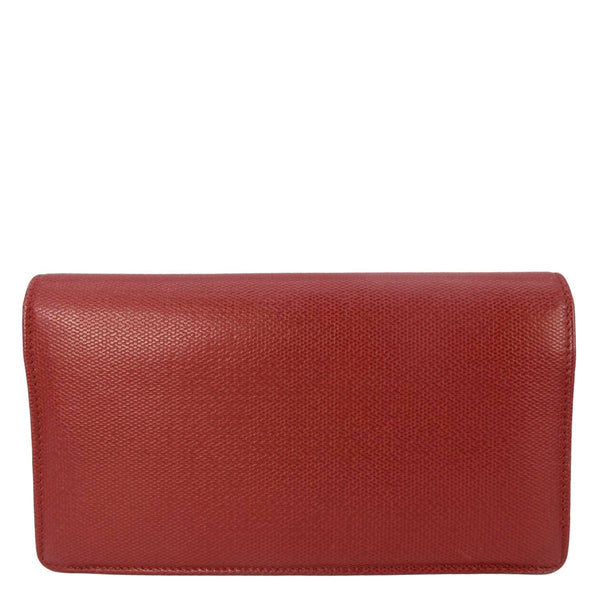 CHANEL Vintage Leather Long Wallet Red