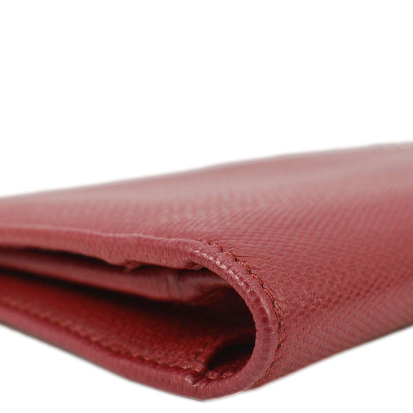 CHANEL Vintage Leather Long Wallet Red