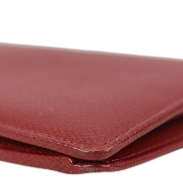 CHANEL Vintage Leather Long Wallet Red