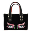 CHRISTIAN LOUBOUTIN Cabata Eyelet Velour Suede Tote front look