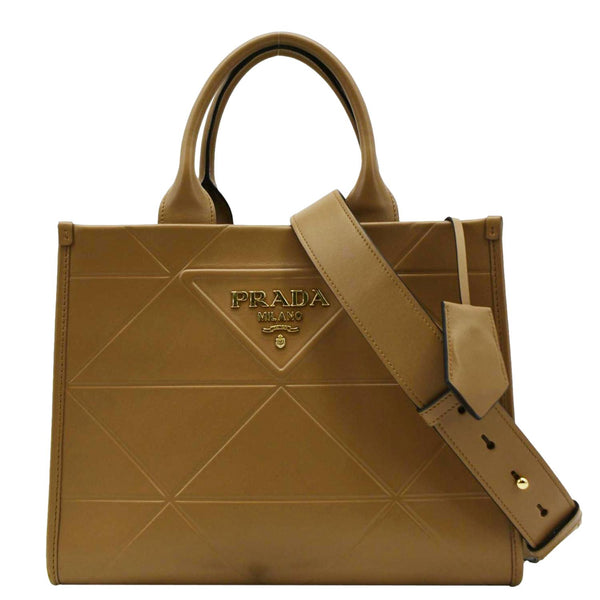 PRADA Triangolo Symbole Small Soft Leather Shoulder Bag Caramel