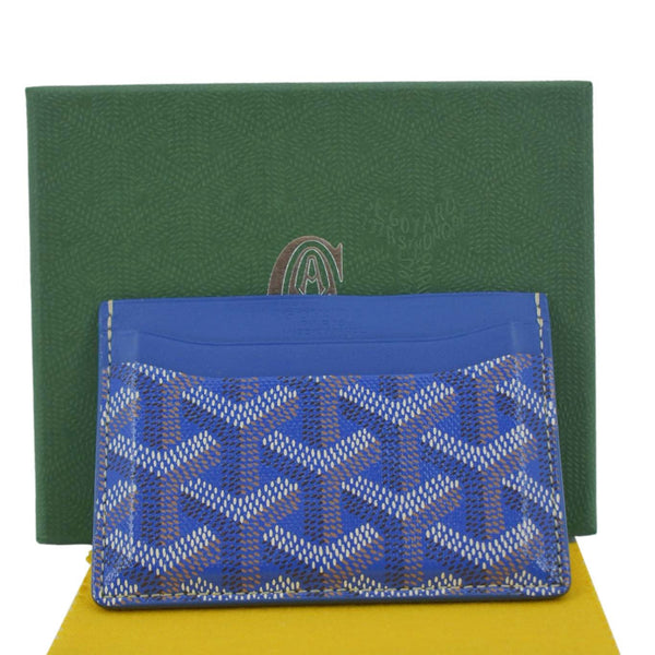 GOYARD; Goyardine Canvas Blue Cardholder Leather Wallet land scap view