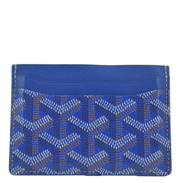 GOYARD; Goyardine Canvas Blue Cardholder Leather Wallet full view