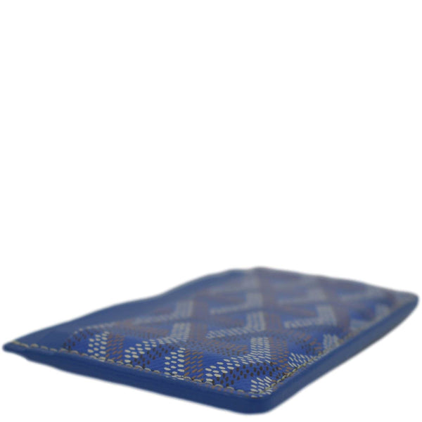 GOYARD; Goyardine Canvas Blue Cardholder Leather Wallet lower view