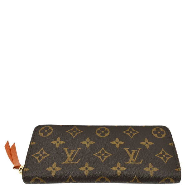 LOUIS VUITTON Clemence Monogram Canvas Zippy Wallet Brown