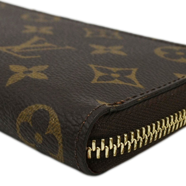 LOUIS VUITTON Clemence Monogram Canvas Zippy Wallet Brown