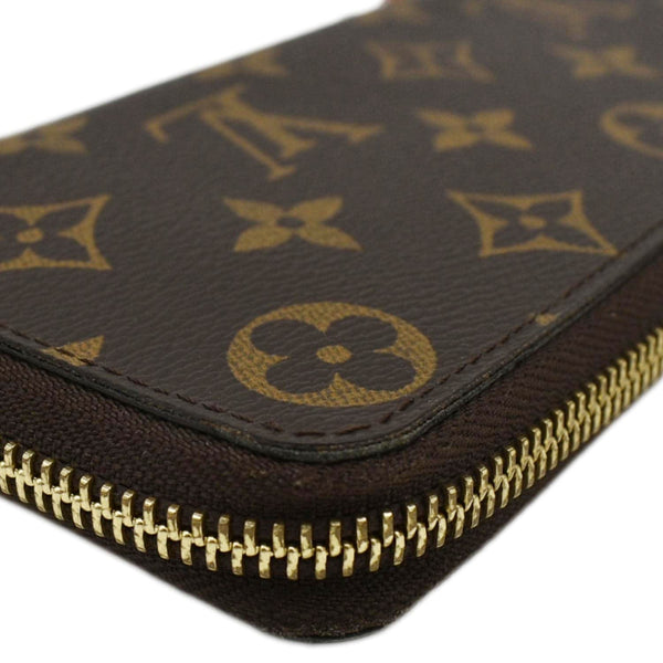 LOUIS VUITTON Clemence Monogram Canvas Zippy Wallet Brown