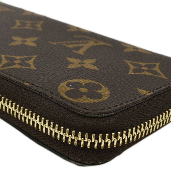 LOUIS VUITTON Clemence Monogram Canvas Zippy Wallet Brown