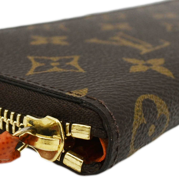 LOUIS VUITTON Clemence Monogram Canvas Zippy Wallet Brown