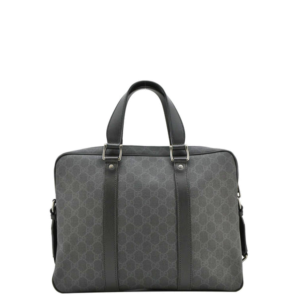 GUCCI Business 2 Way GG Supreme Monogram Briefcase Black 368557