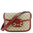 GUCCI Horsebit 1955 GG Supreme Canvas Shoulder Bag Beige 602204