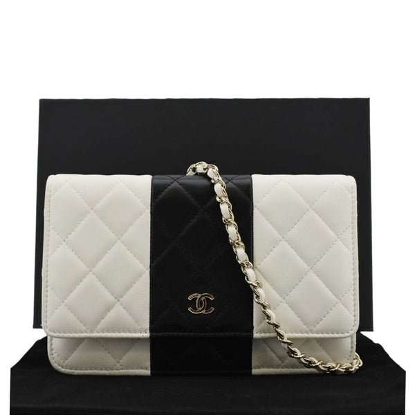 CHANEL WOC Quilted Leather Crossbody Bag White