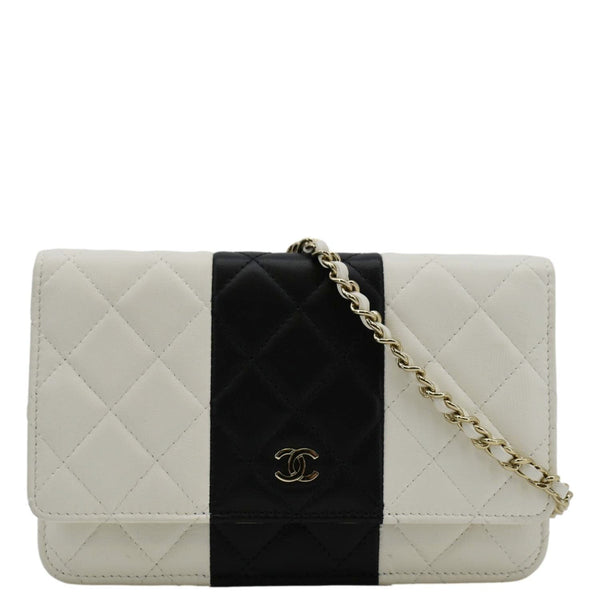 CHANEL WOC Quilted Leather Crossbody Bag White