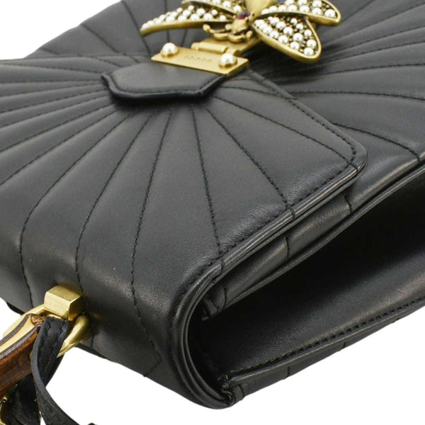 GUCCI Queen Margaret Bee Quilted Leather Backpack Black 476664