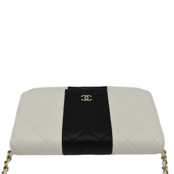 CHANEL WOC Quilted Leather Crossbody Bag White