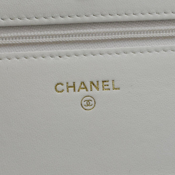 CHANEL WOC Quilted Leather Crossbody Bag White