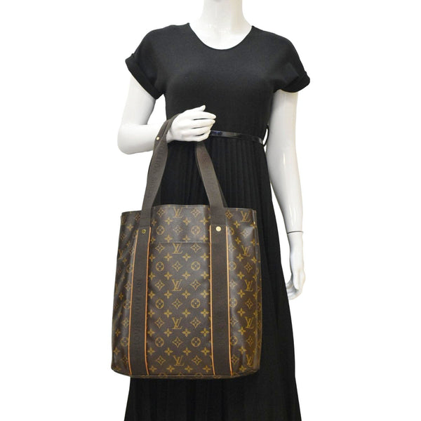 LOUIS VUITTON Cabas Beaubourg Monogram Canvas Tote Brown