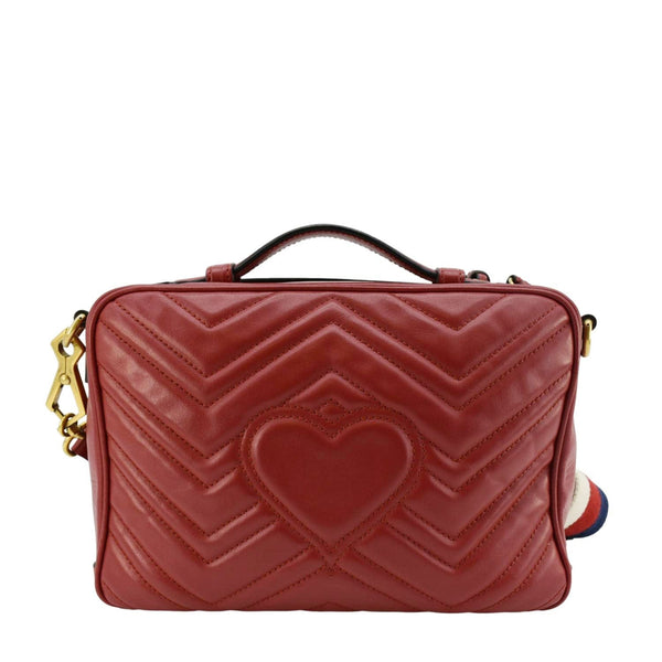 GUCCI Marmont Small Matelasse Leather Shoulder Bag Red 498100