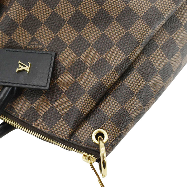 LOUIS VUITTON Odeon MM Damier Ebene Tote Bag Black