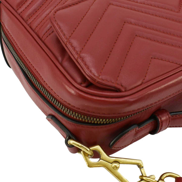 GUCCI Marmont Small Matelasse Leather Shoulder Bag Red 498100