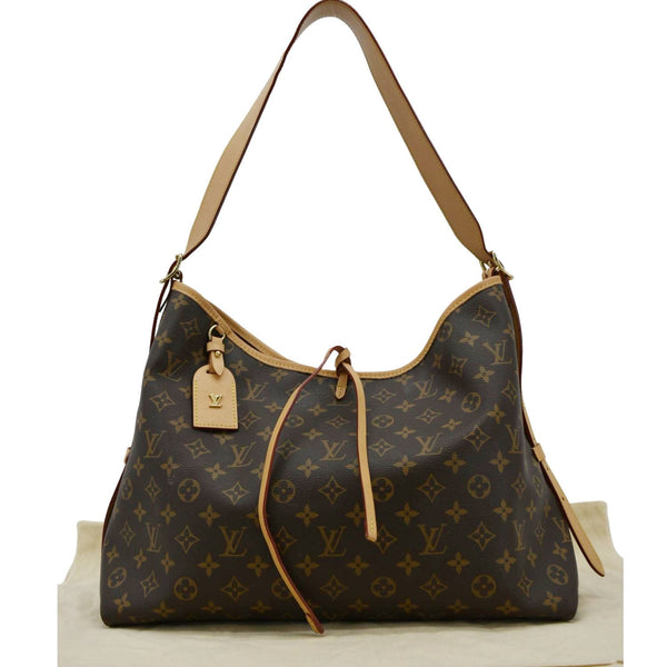 LOUIS VUITTON Carryall MM Monogram Canvas Shoulder Bag Brown