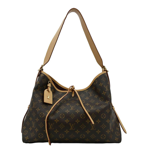 LOUIS VUITTON Carryall MM Monogram Canvas Shoulder Bag Brown