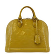 LOUIS VUITTON Alma PM Monogram Vernis Satchel Bag Yellow