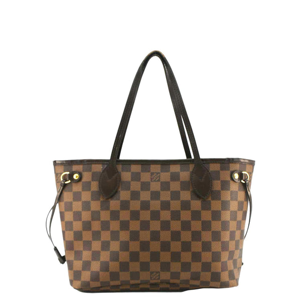 LOUIS VUITTON Neverfull PM Damier Ebene Tote Shoulder Bag Brown