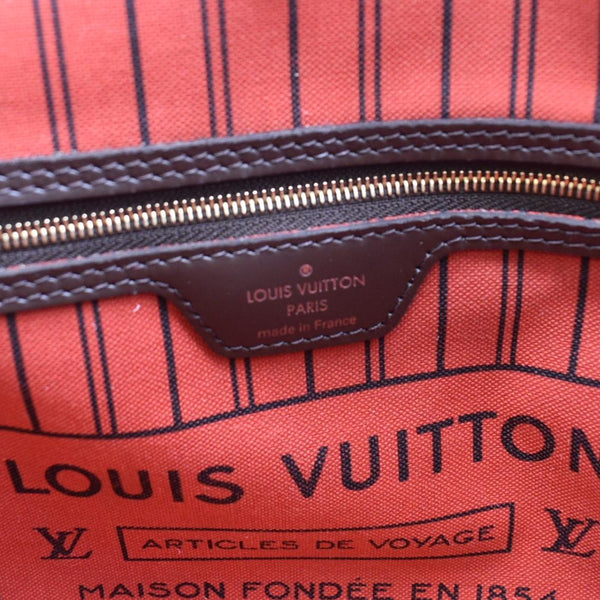 LOUIS VUITTON Neverfull PM Damier Ebene Tote Shoulder Bag Brown