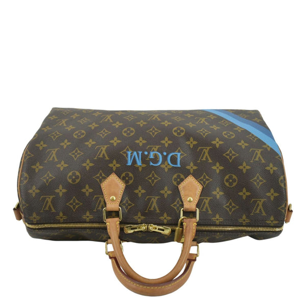 LOUIS VUITTON Speedy 40 Bandouliere Heritage Monogram Canvas Travel Bag Brown