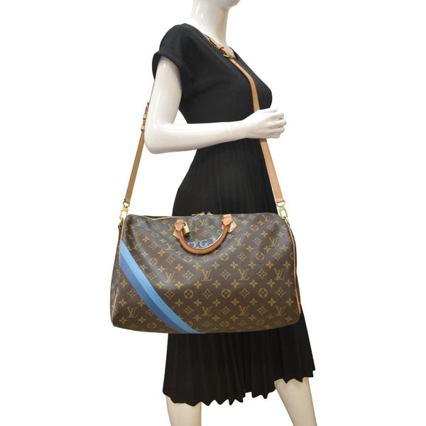 LOUIS VUITTON Speedy 40 Bandouliere Heritage Monogram Canvas Travel Bag Brown