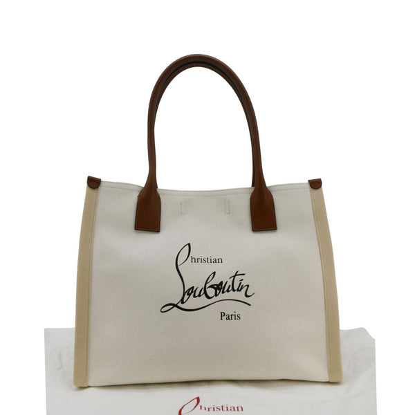 CHRISTIAN LOUBOUTIN Nastroloubi Canvas Tote Bag Off White