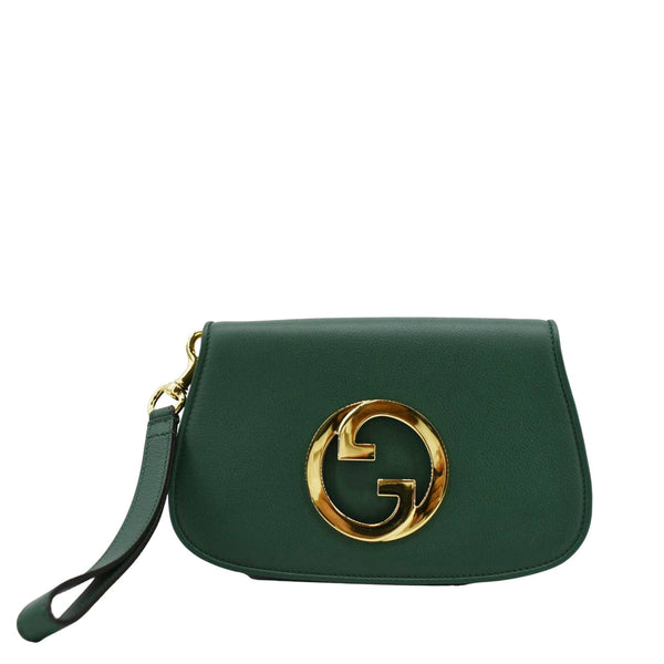 Gucci Mini Blondie Leather Wristlet Wallet Green 698630