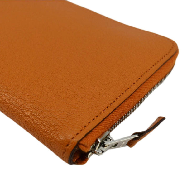 HERMES Classique Epsom Leather Long Zippy Wallet Orange