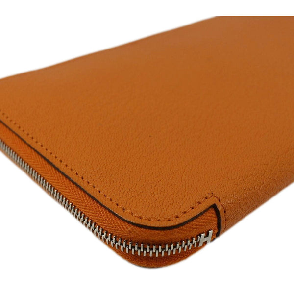 HERMES Classique Epsom Leather Long Zippy Wallet Orange