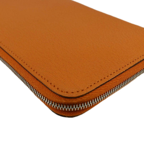 HERMES Classique Epsom Leather Long Zippy Wallet Orange