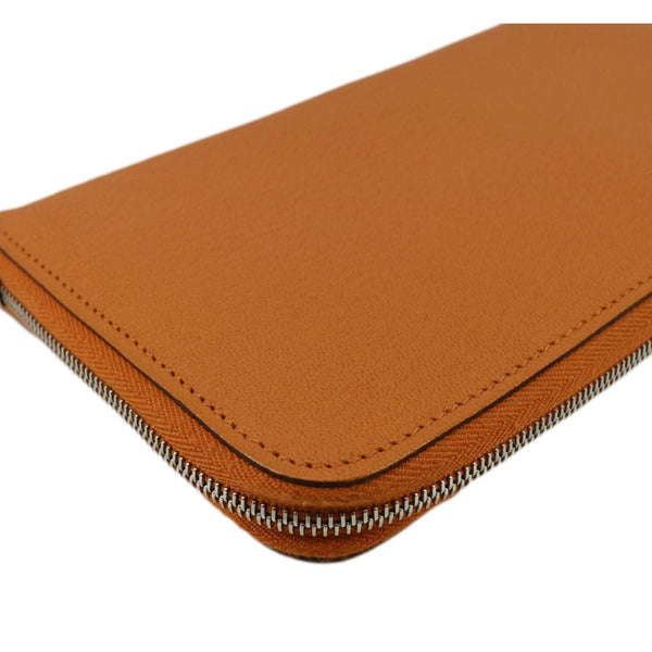 HERMES Classique Epsom Leather Long Zippy Wallet Orange