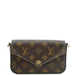 LOUIS VUITTON Felicie Strap & Go Pochette Monogram Canvas Crossbody Bag Brown