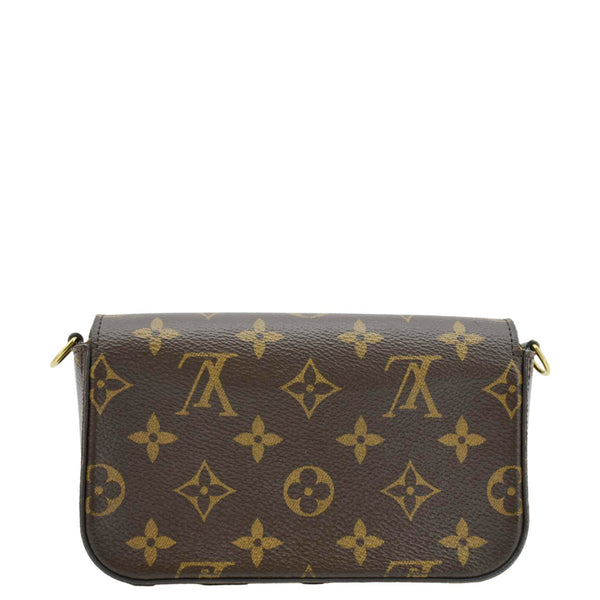 LOUIS VUITTON Felicie Strap & Go Pochette Monogram Canvas Crossbody Bag Brown