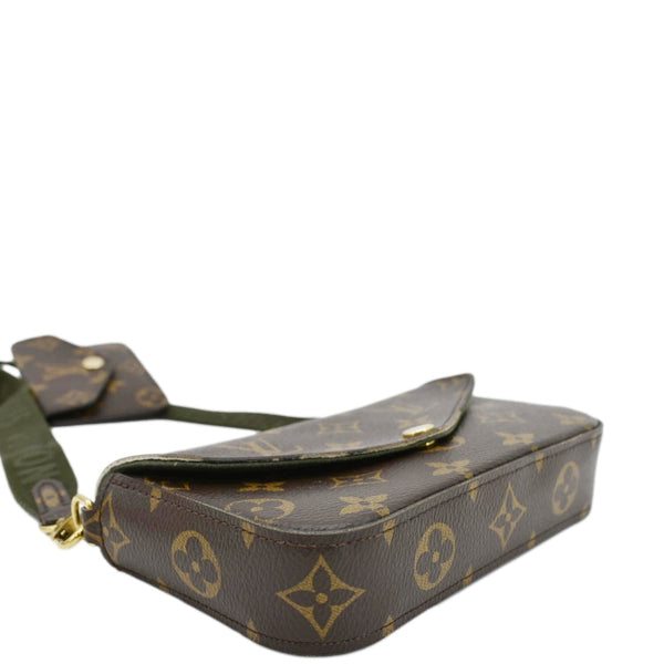 LOUIS VUITTON Felicie Strap & Go Pochette Monogram Canvas Crossbody Bag Brown