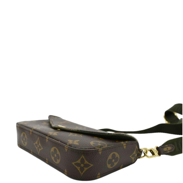 LOUIS VUITTON Felicie Strap & Go Pochette Monogram Canvas Crossbody Bag Brown