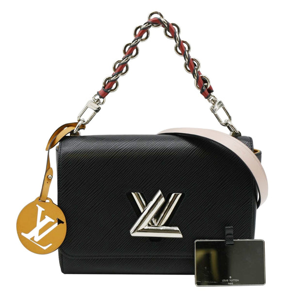 LOUIS VUITTON Twist MM  Shoulder Bag Black front look front side