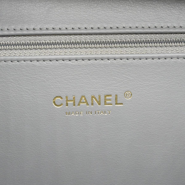 CHANEL Vanity Case Filigree CC  Large Caviar Quilted Shoulder Bag Grey