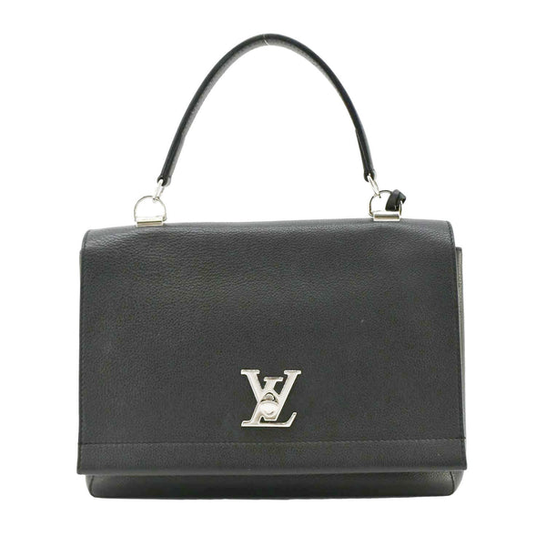 LOUIS VUITTON Lockme II Calfskin Leather Shoulder Bag Black