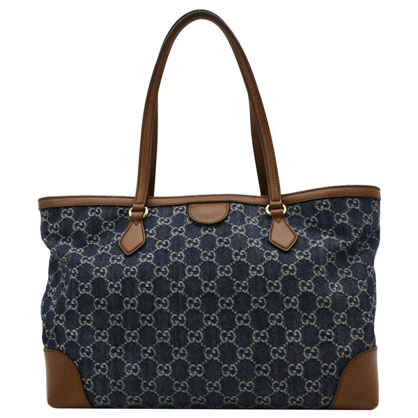 GUCCI Ophidia GG Medium Jacquard Denim Tote back look