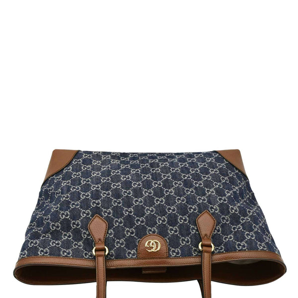 GUCCI Ophidia GG Medium Jacquard Denim Tote top look