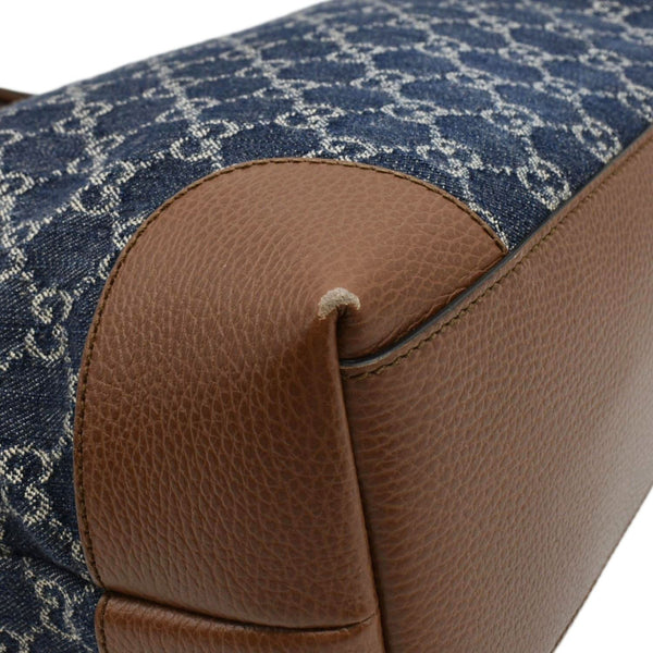 GUCCI Ophidia GG Medium Jacquard Denim Tote Bag Navy Blue