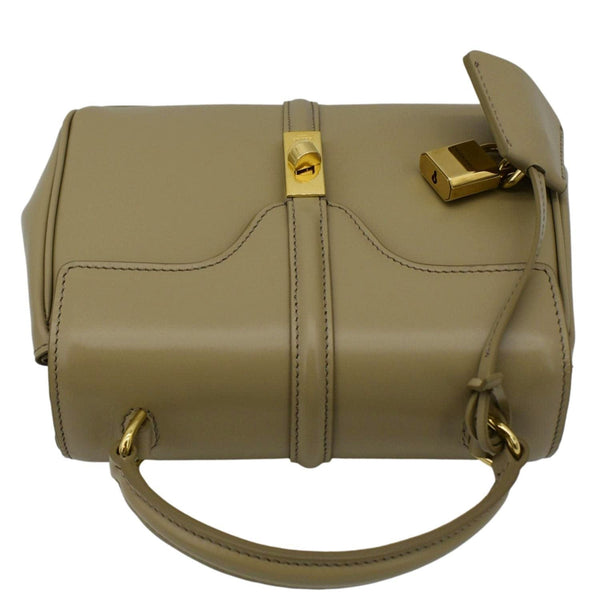 CELINE Sac 16 Small Shoulder Bag Beige over all look