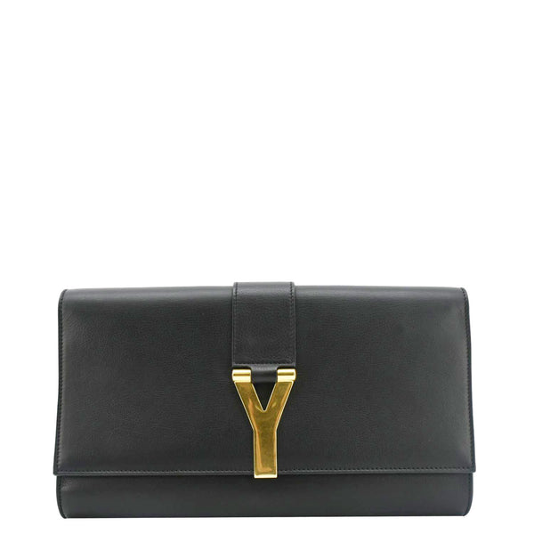 YVES SAINT LAURENT Classic Y Ligne Smooth Calfskin Leather Wallet Black